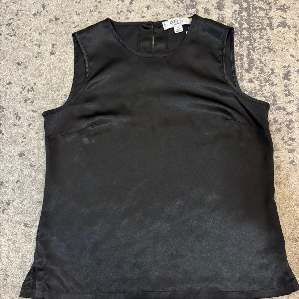 Kasper Women's Elegant Black Sleeveless Blouse